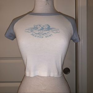 Brandy Melville heaven sent ribbed baby tee top